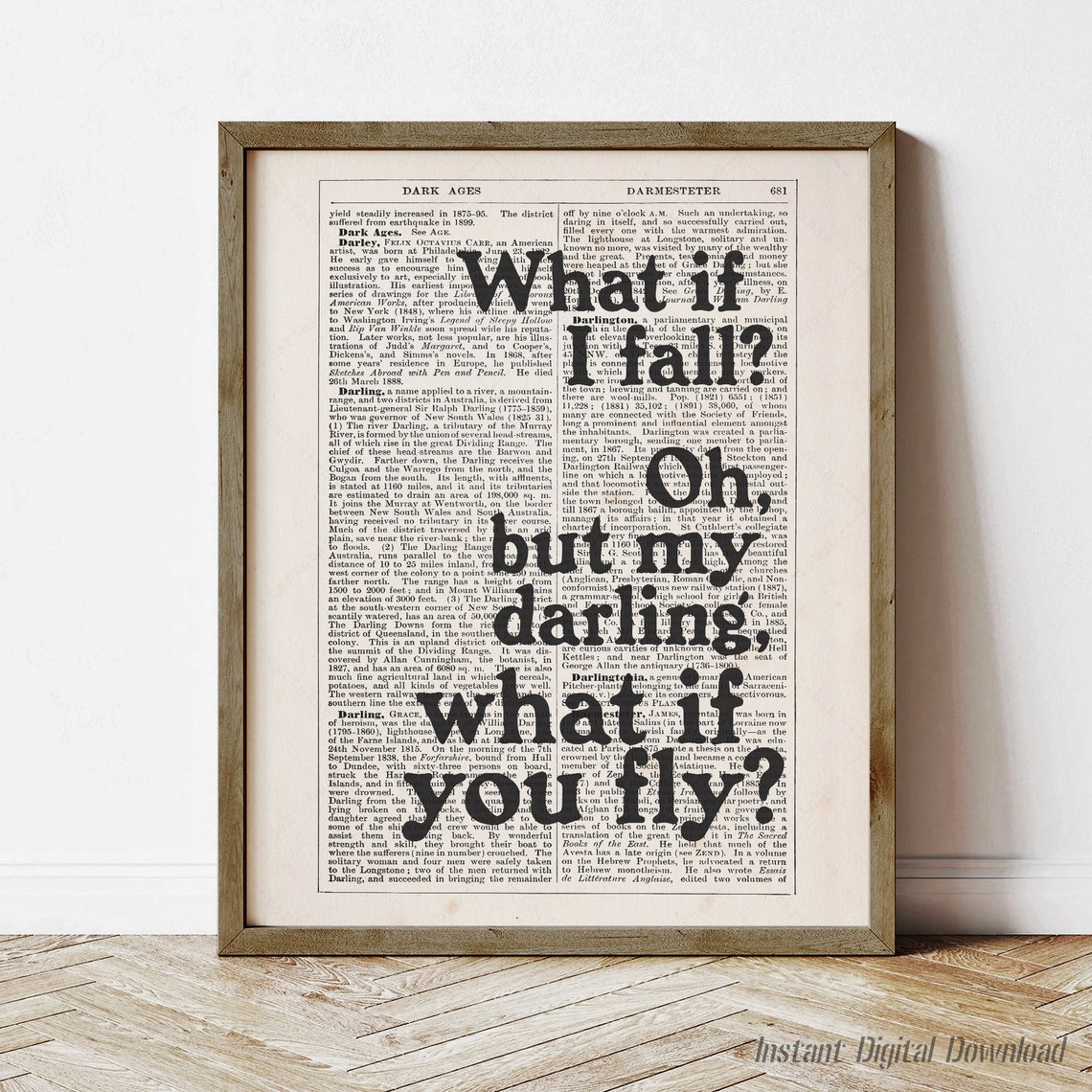 Erin Hanson What If I Fall Oh But My Darling Poem Dictionary Print