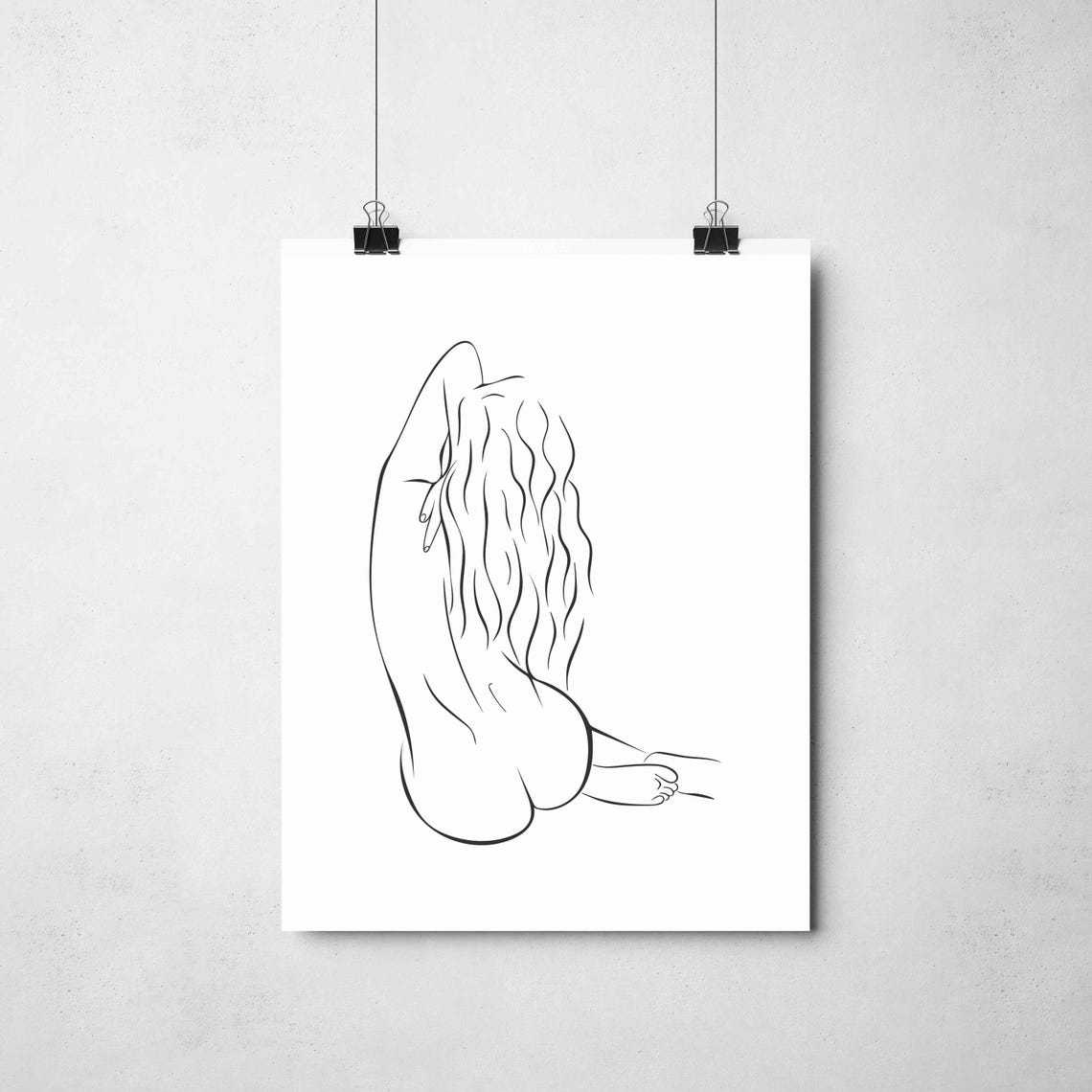 Women Line Art Erotic Print Nude Minimalist Wall Bedroom - Image 2