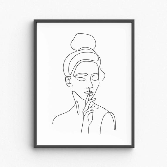 Minimalist Woman Silhouette Line Art Elegant Female Form Drawing Graceful Body Sketch Modern Wall