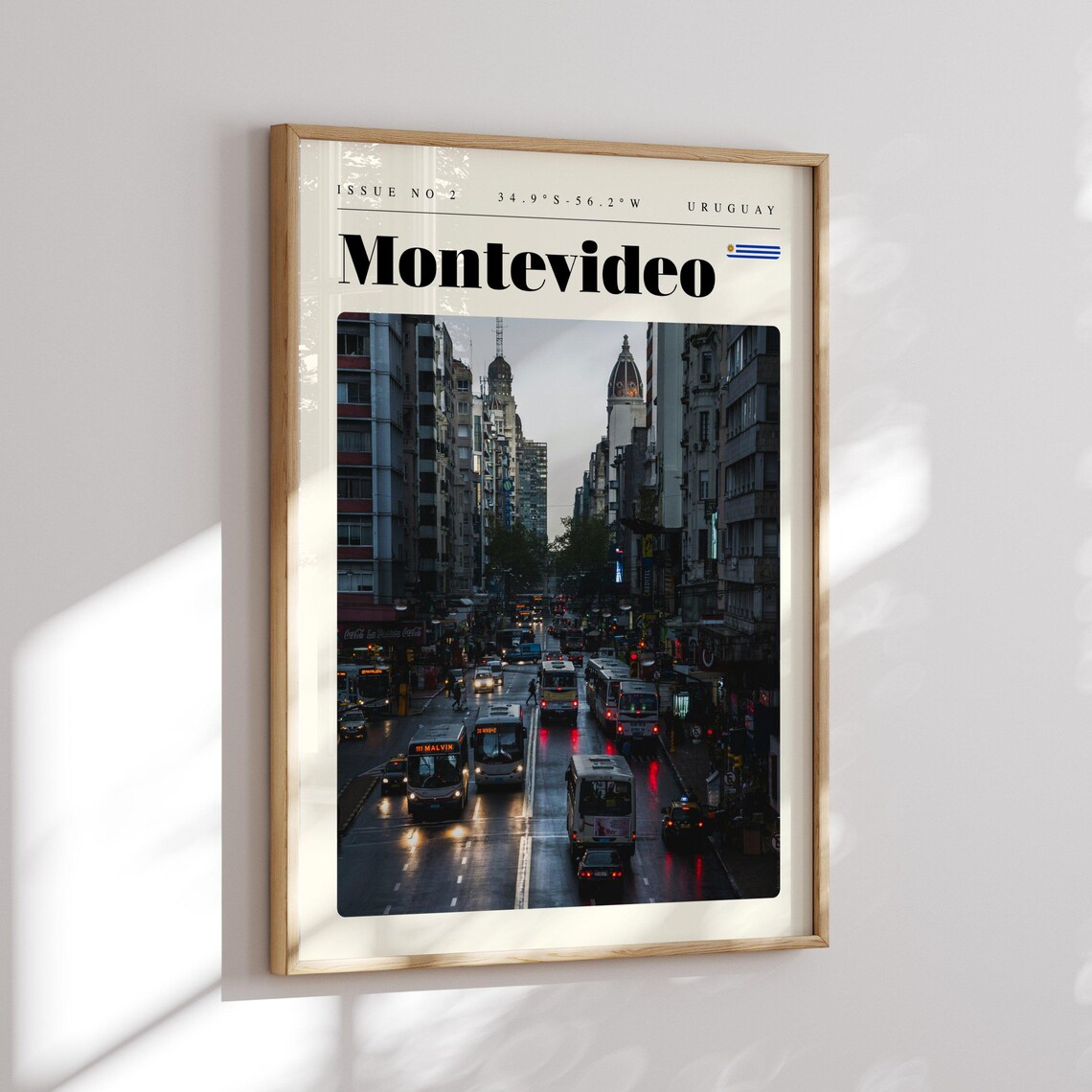 Montevideo Uruguay Night Street Neon City Scene Travel Poster - Image 2