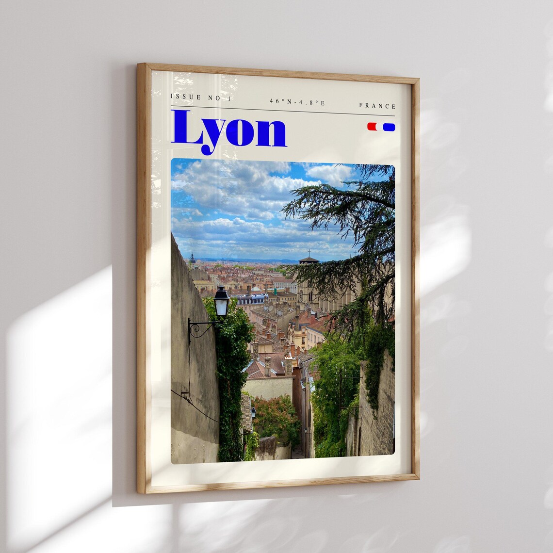 Lyon France Old Town Cityscape View High From The Hills Poster - Image 2