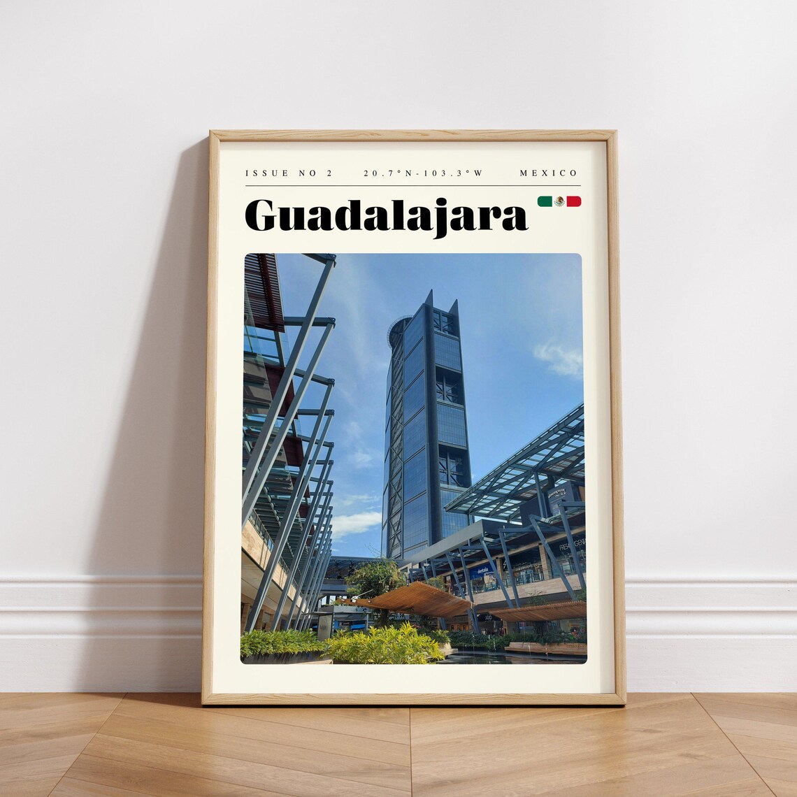 Guadalajara Mexico Modern Glass Tower Shopping District Poster - Image 3