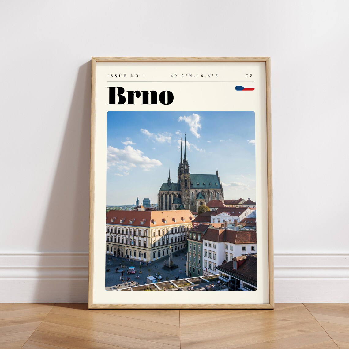 Brno Czech Republic Gothic Cathedral Spires Sunlit Town Poster - Image 3