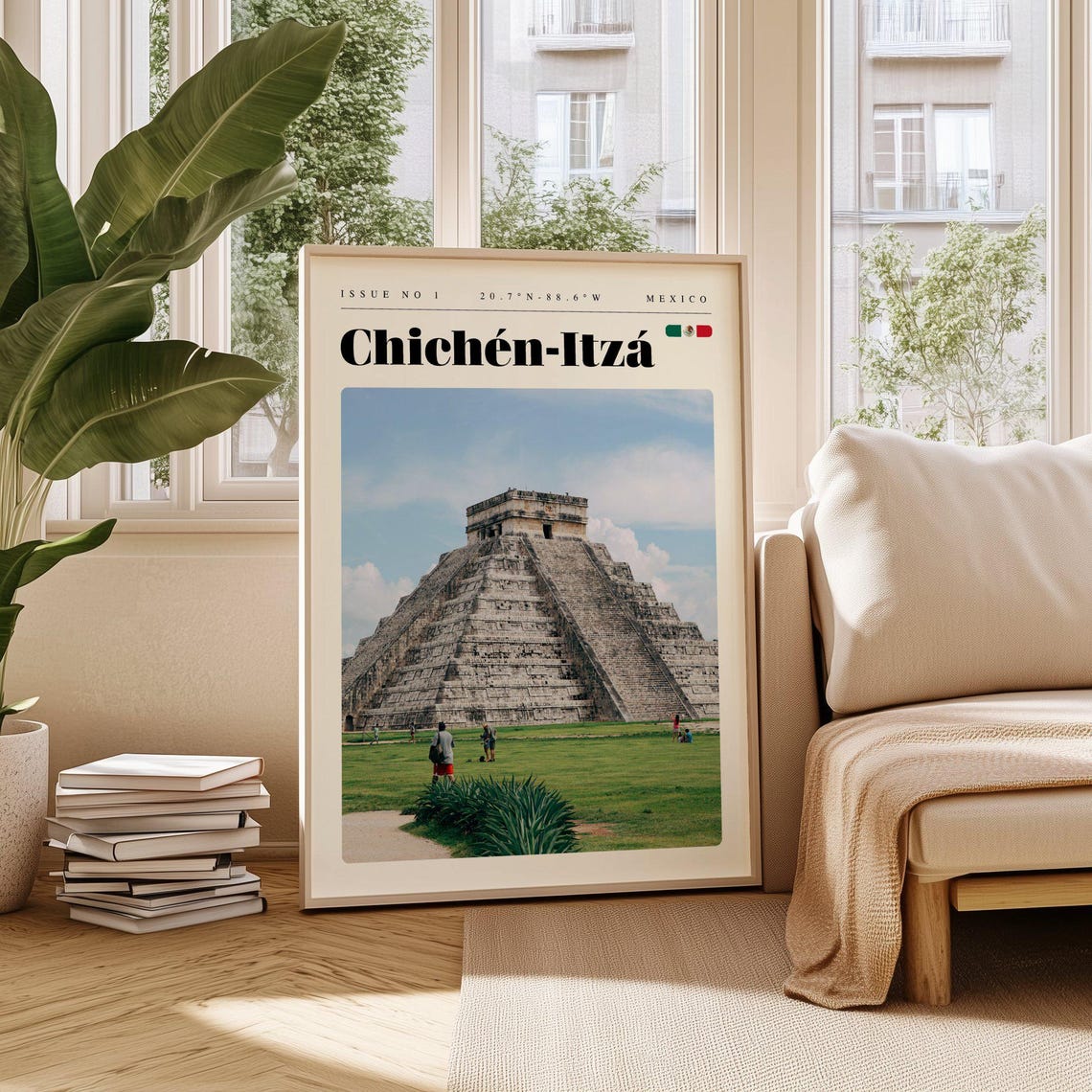 Chichén-Itzá Mexico El Castillo Pyramid Sunlit Ancient Mayan Poster