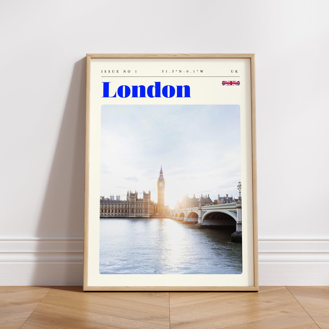 London UK Big Ben Westminster Bridge River Thames Travel Poster - Image 3