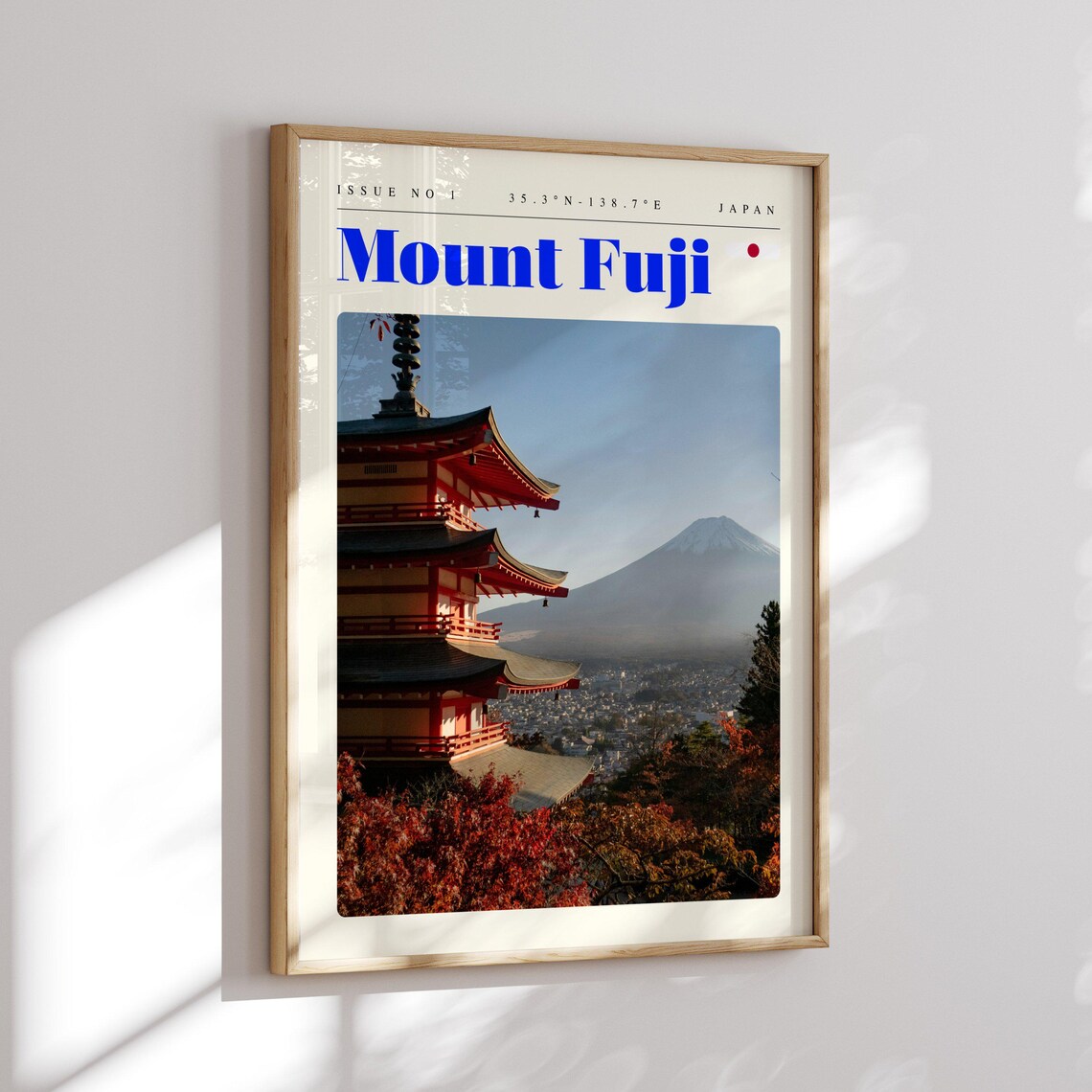 Mount Fuji Japan Pagoda Autumn Leaves Iconic View Travel Poster - Image 2