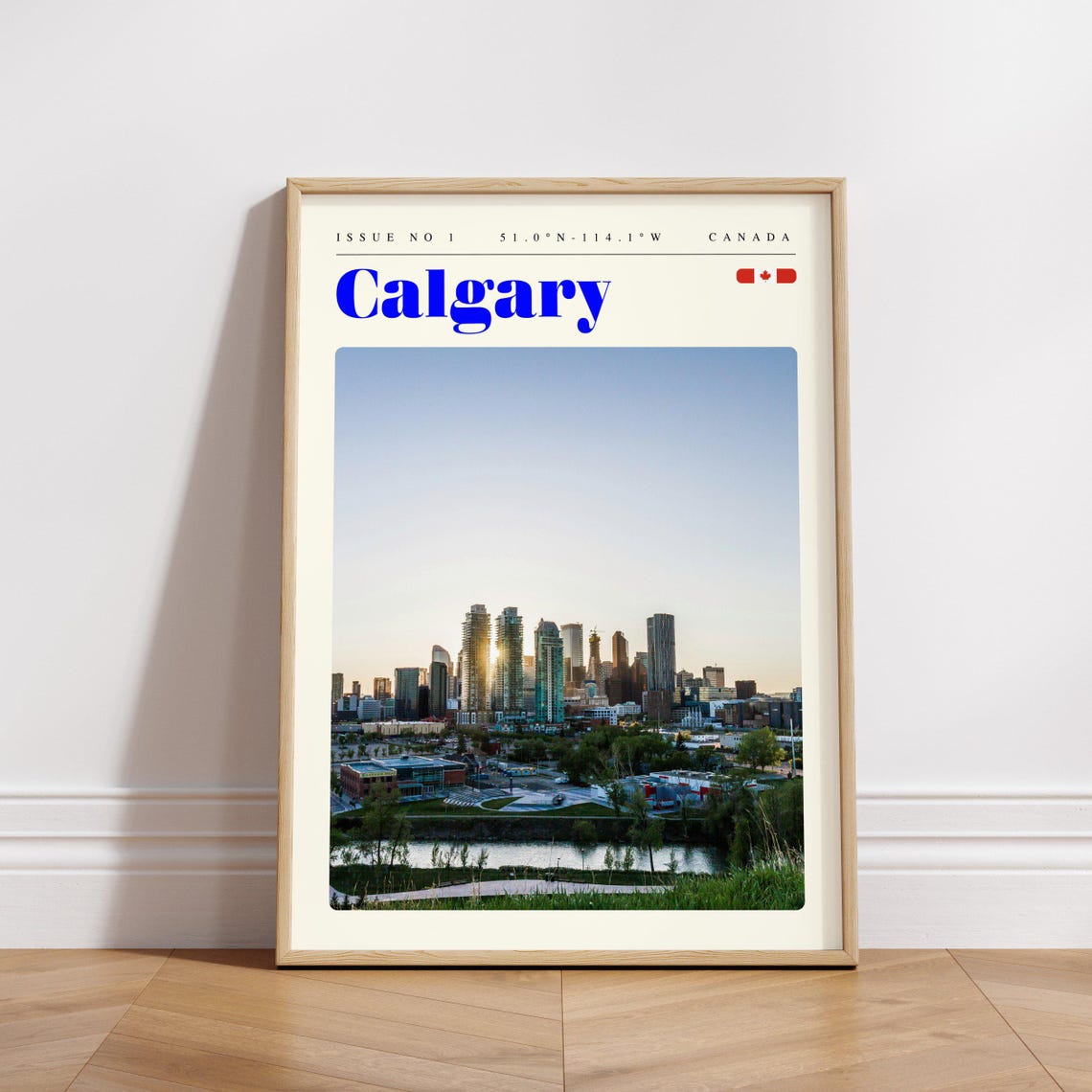 Calgary Downtown Golden Hour Canada Issue 1 Retro Travel Poster - Image 3