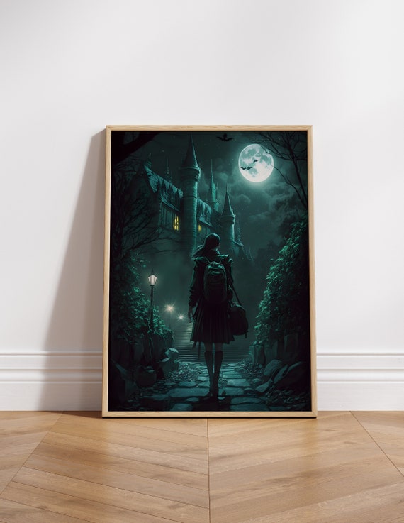 Serpent Girl Walking Wizard Poster Gallery Wall Print Art Potter Art Magical School