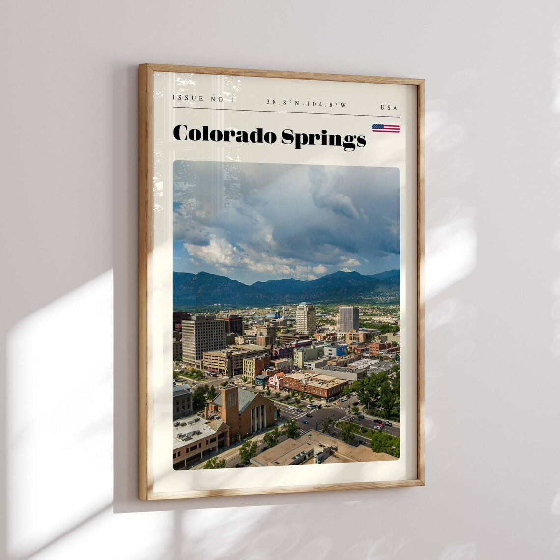 Colorado Springs USA City Below the Mountains Storm Sky Travel Poster - Image 2