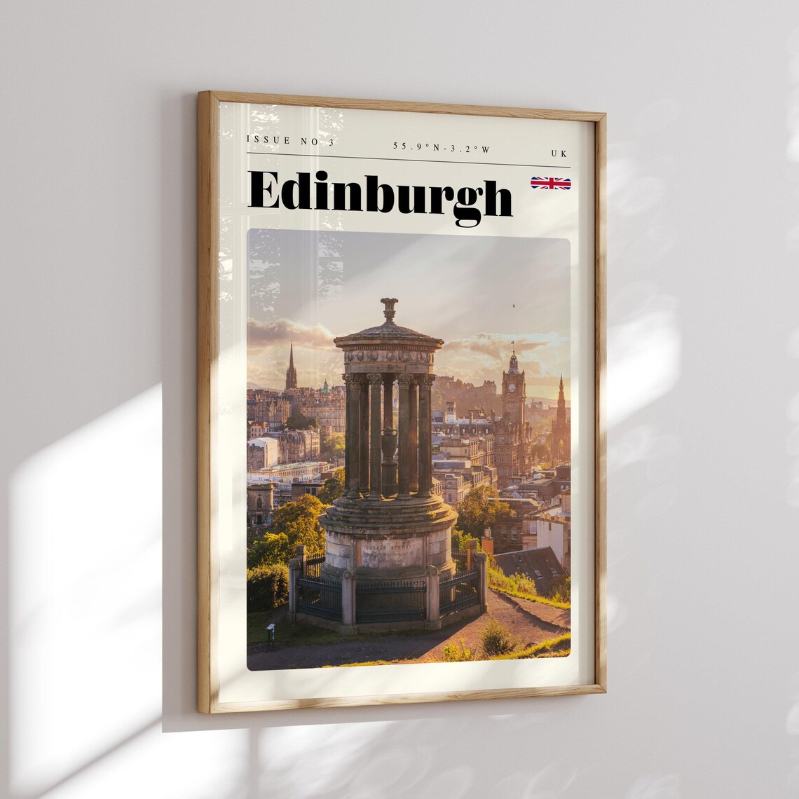 Edinburgh UK Calton Hill Monument Sunset City View Travel Poster - Image 2