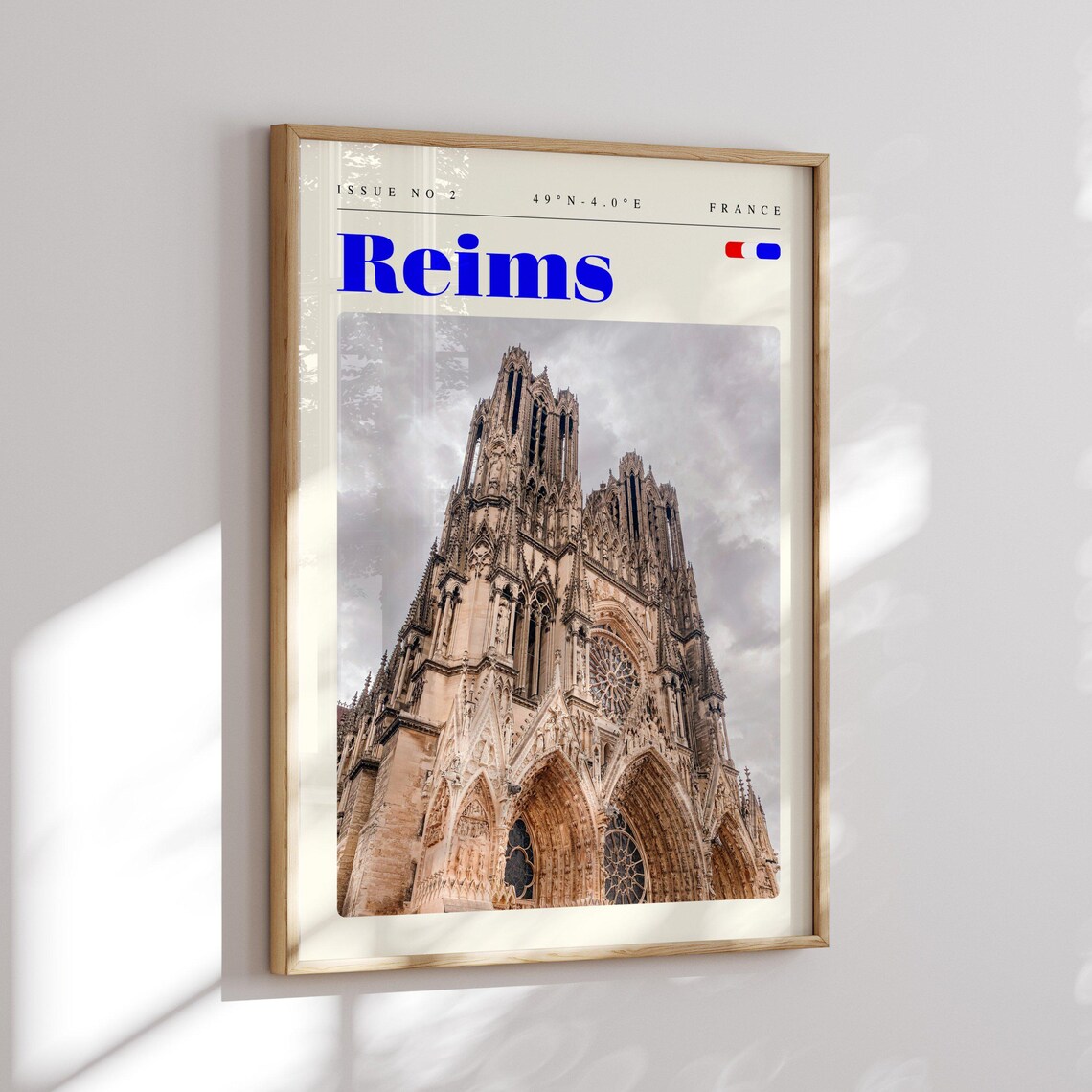 Reims France Gothic Cathedral Facade Stonework Travel Poster Art - Image 2