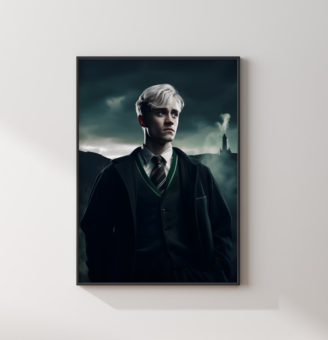 Serpent House Blond Wizard Green Tie Dark Gothic Portrait Poster - Image 2