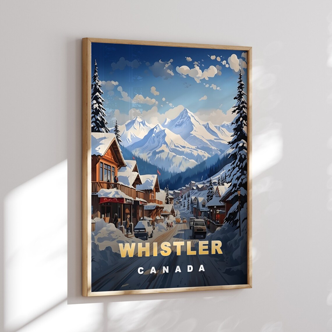 Whistler Canada Snowy Village Street Winter Retro Travel Poster - Image 3