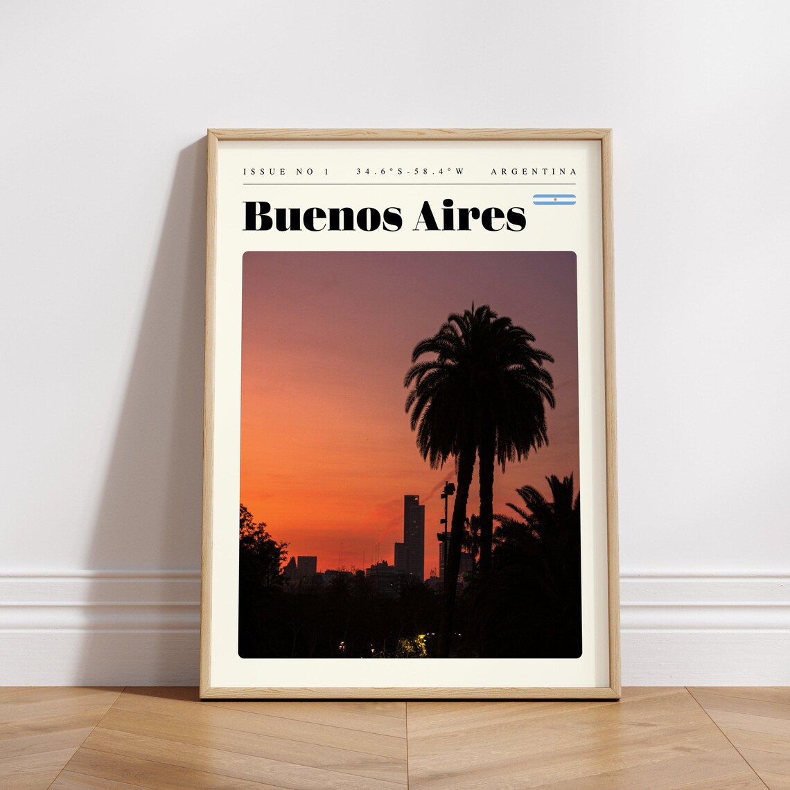 Buenos Aires Argentina Sunset Palm Skyline Tropical Dusk Poster - Image 3
