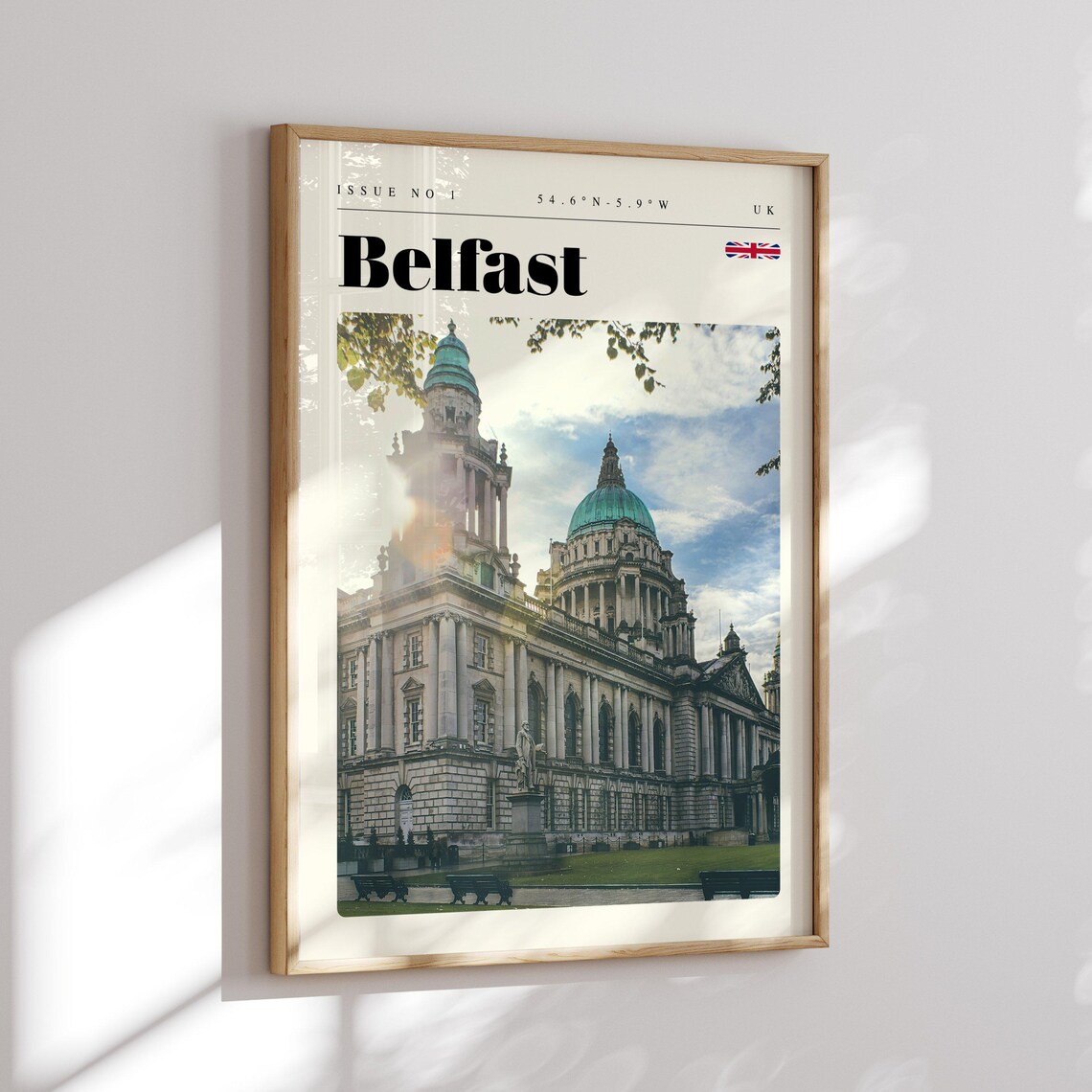 Belfast Northern Ireland City Hall Green Domes Travel Poster - Image 2