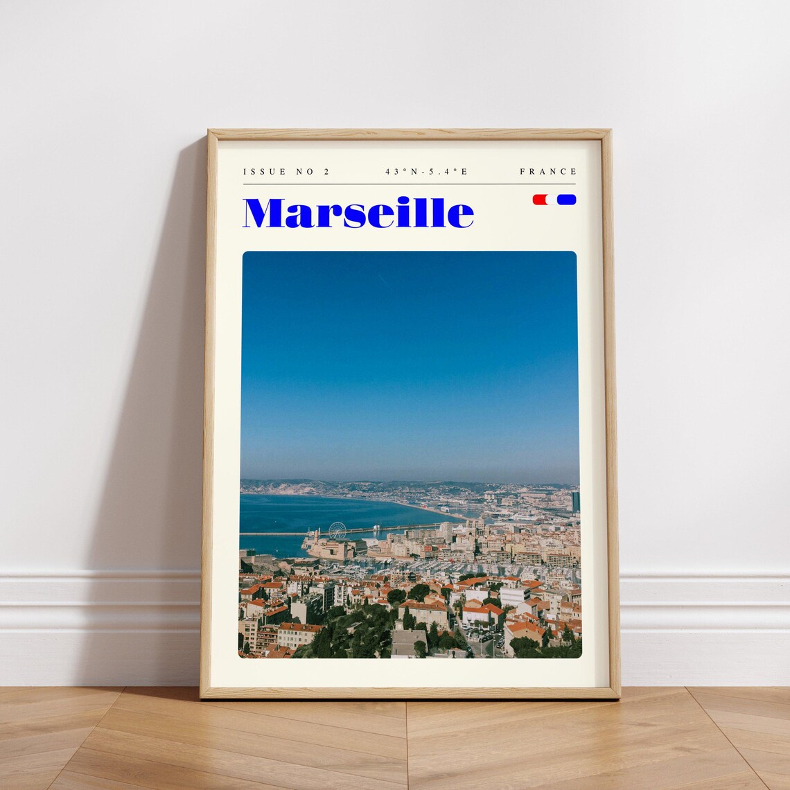Marseille France Mediterranean Coast Cityscape Vintage Travel Poster - Image 3