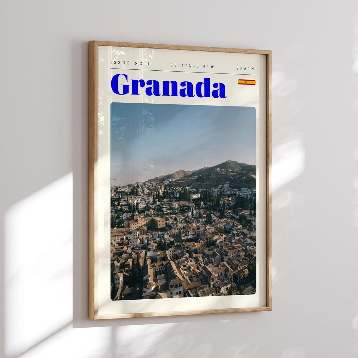 Granada Spain Hilltop Old Town Warm Panoramic Hillside Travel Poster - Image 2