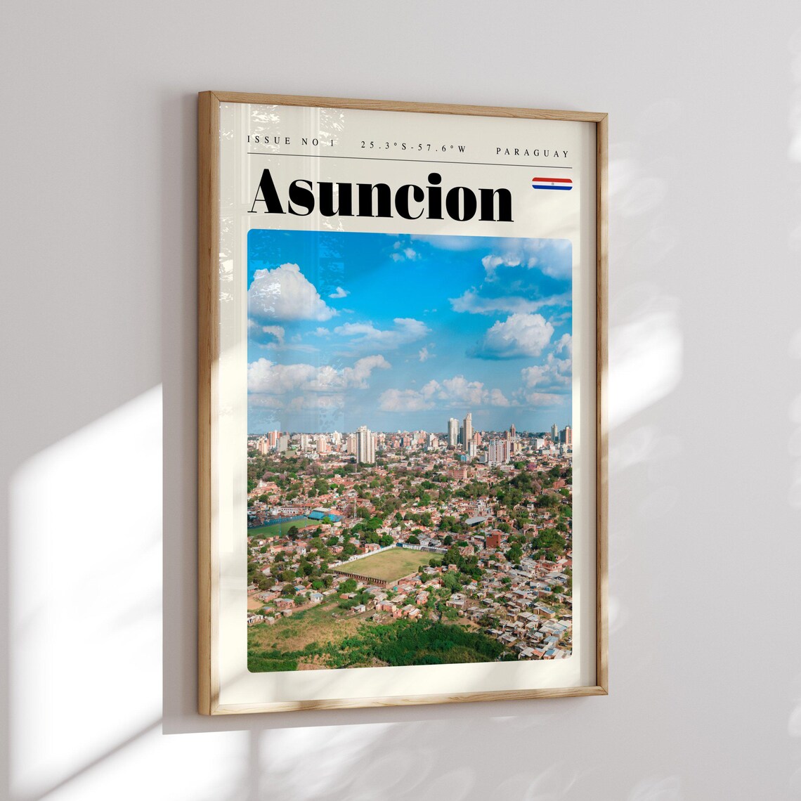 Asuncion Paraguay Aerial Cityscape Photography Modern Travel Poster - Image 2