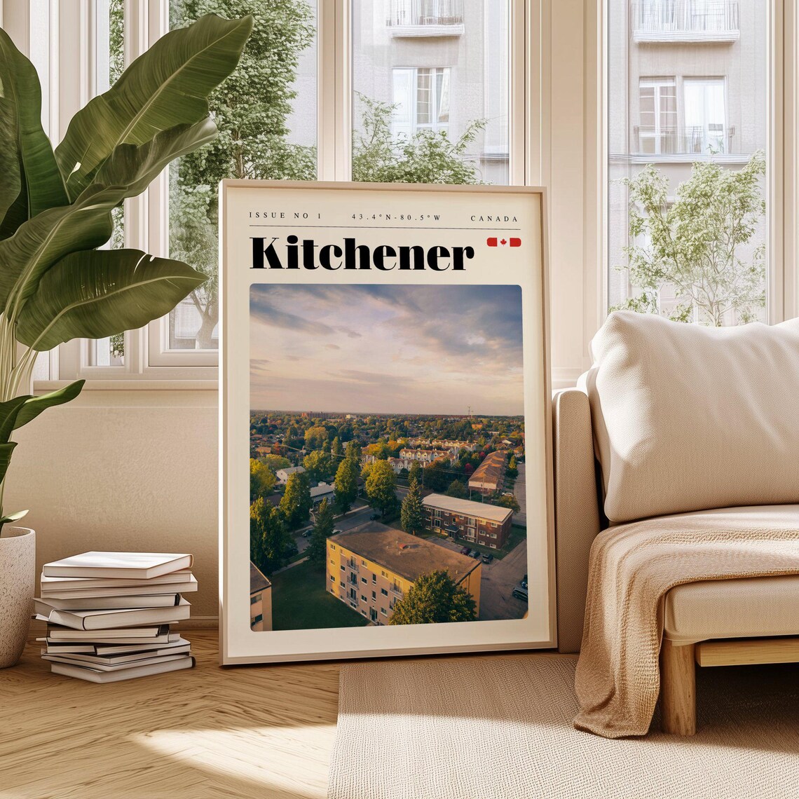 Kitchener Canada Suburban Neighborhood at Golden Hour Travel Poster