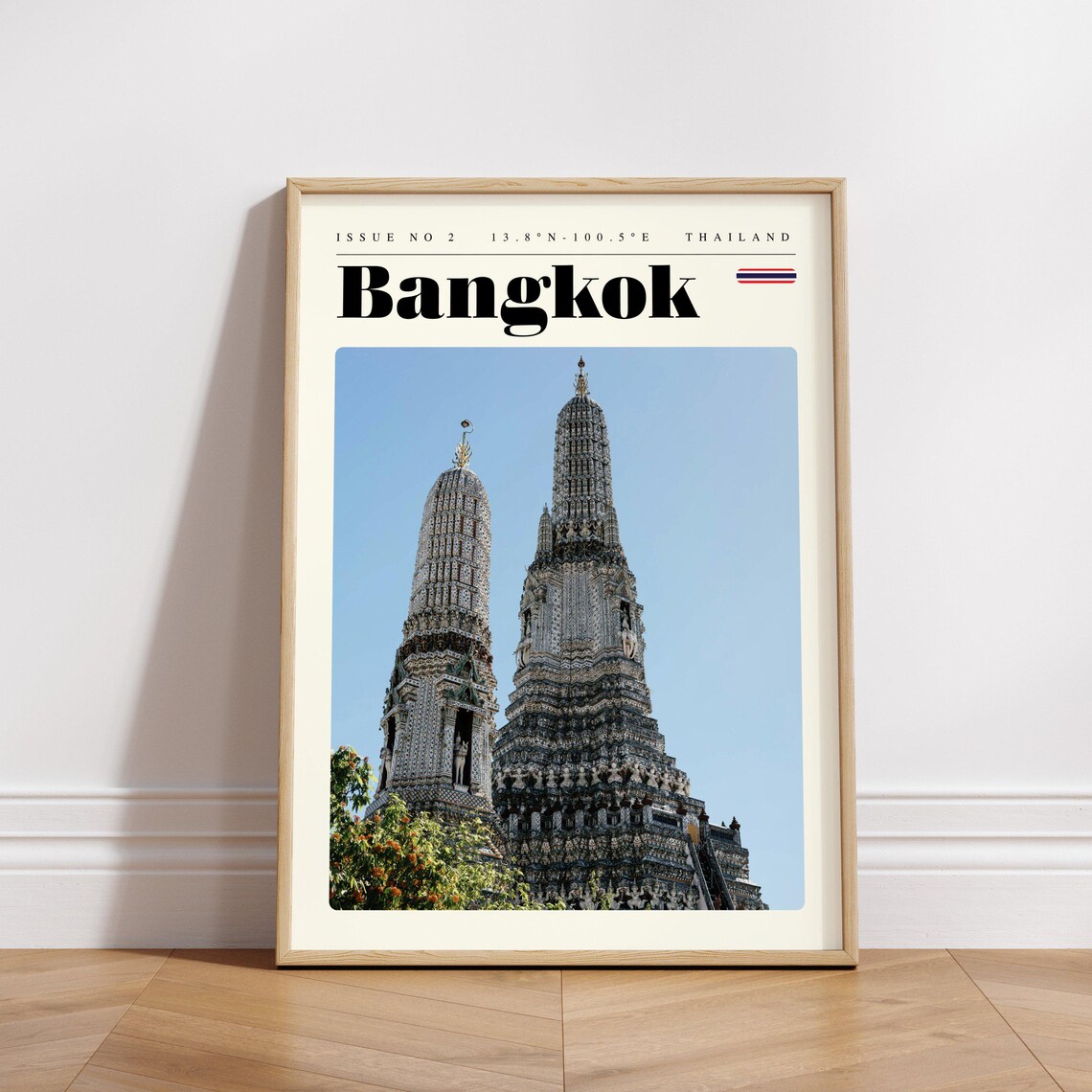 Bangkok Wat Arun Temple Spires Thailand Issue 2 Retro Travel Poster - Image 3