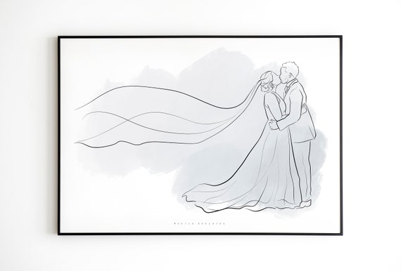 Custom Line Drawing Custom Couple Portrait Family Portrait Illustration Line Art From Photo Faceless Portrait Fine Line Drawing