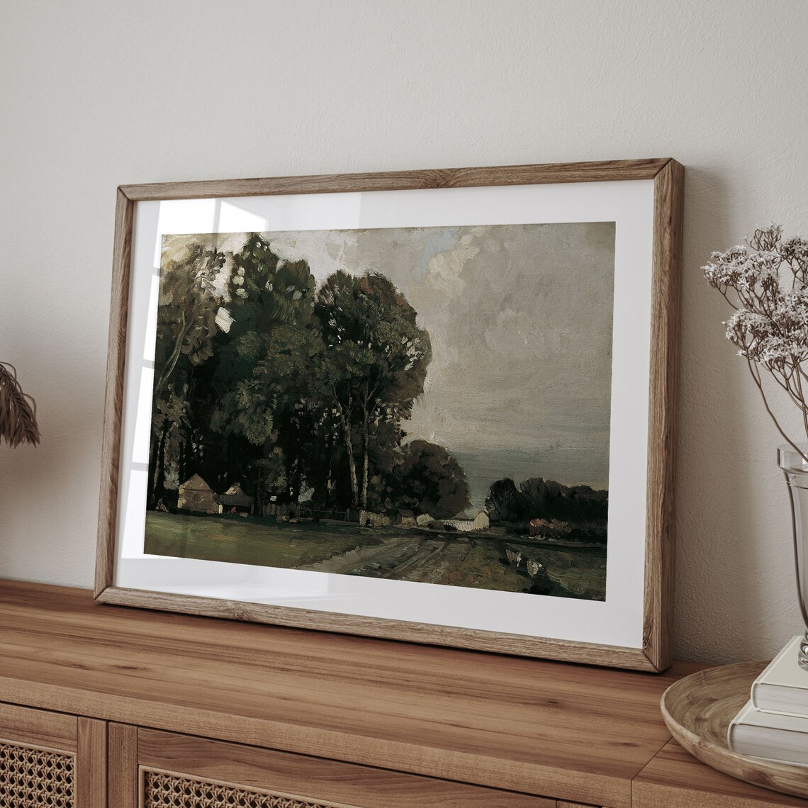 Country Road Lined With Tall Trees Vintage Countryside Landscape Poster - Image 4