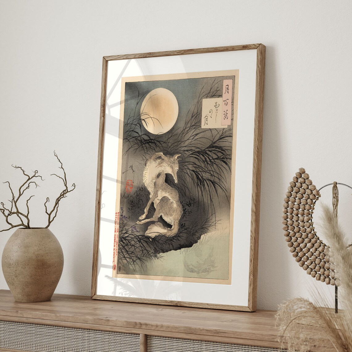 Tsukioka Yoshitoshi Musashi Plain Moon Ukiyo-E Art Print - Image 4