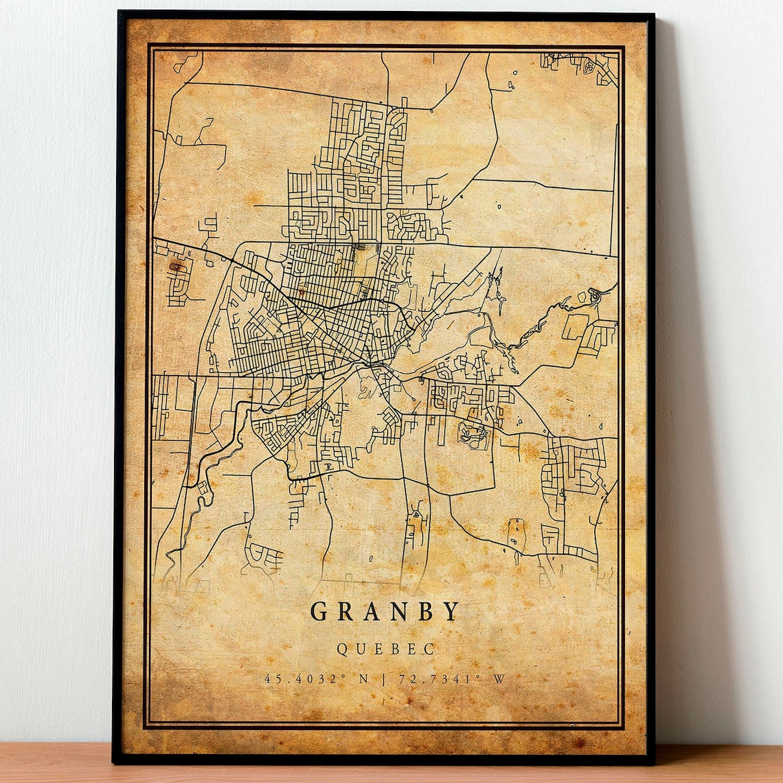 Granby Vintage Map Poster, Antique Rustic Quebec - Image 4