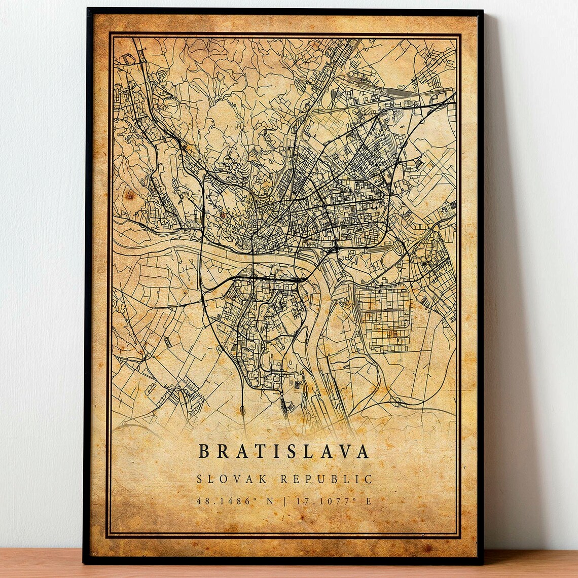 Bratislava Vintage Map Poster, Antique Rustic Travel Poster - Image 4