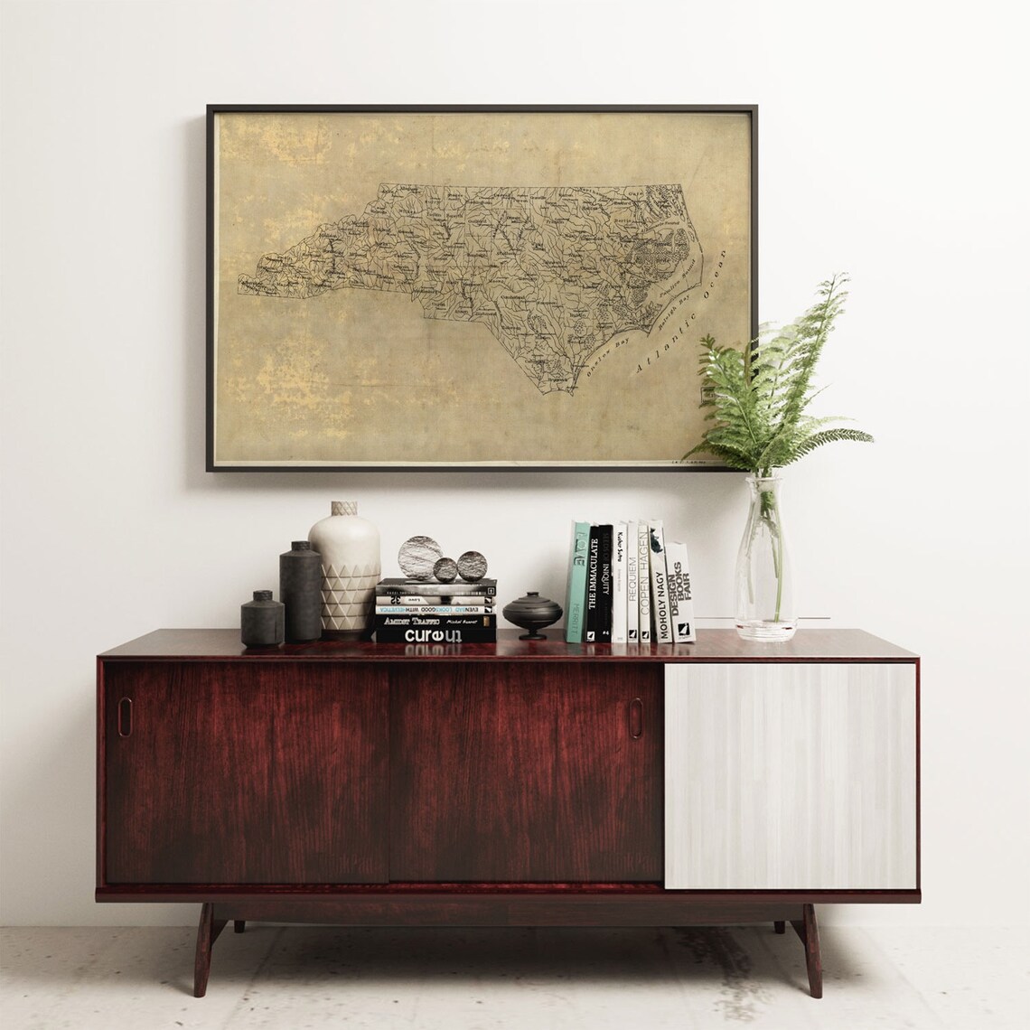 North Carolina 1893 Vintage Wall Map, Travel Poster - Image 4