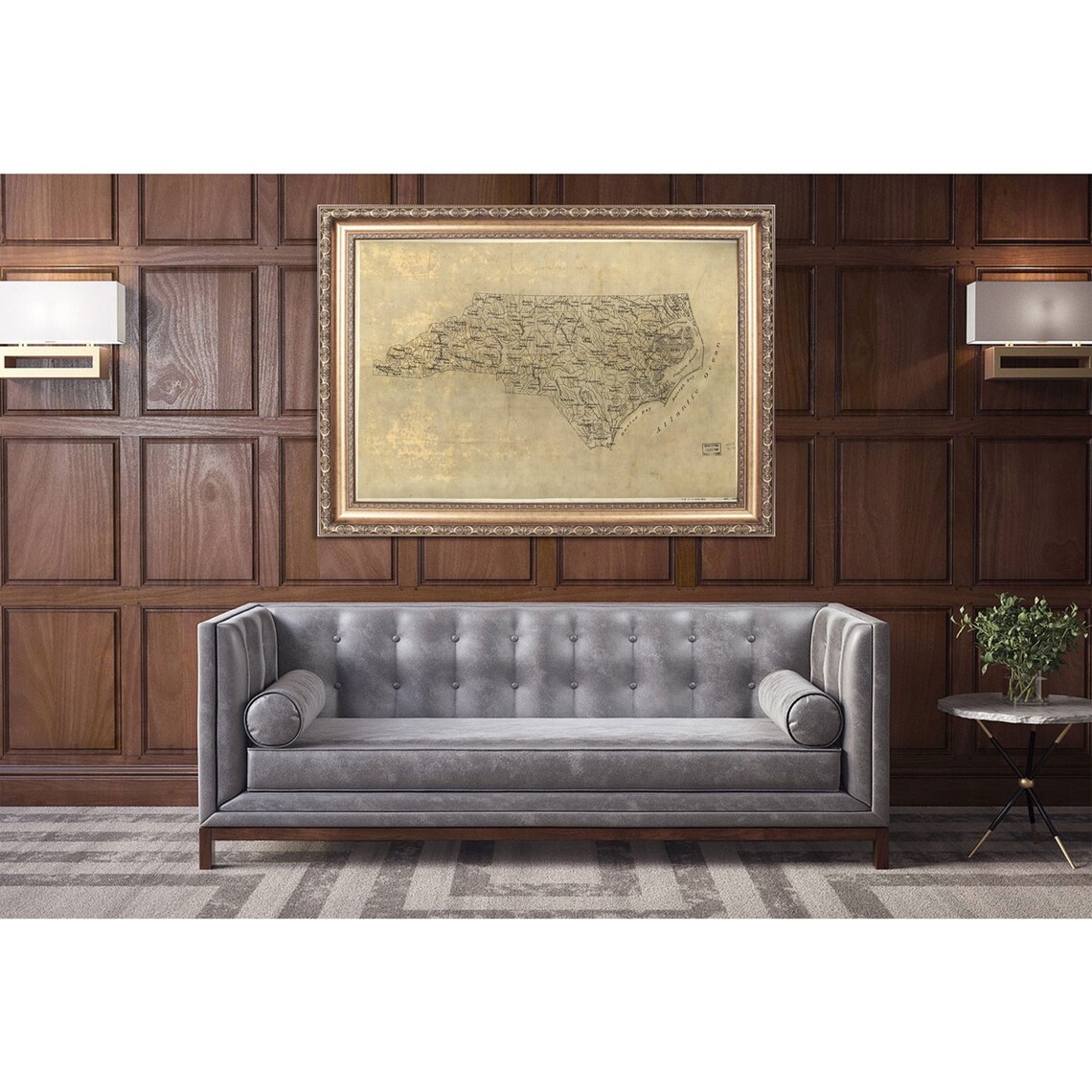 North Carolina 1893 Vintage Wall Map, Travel Poster - Image 3