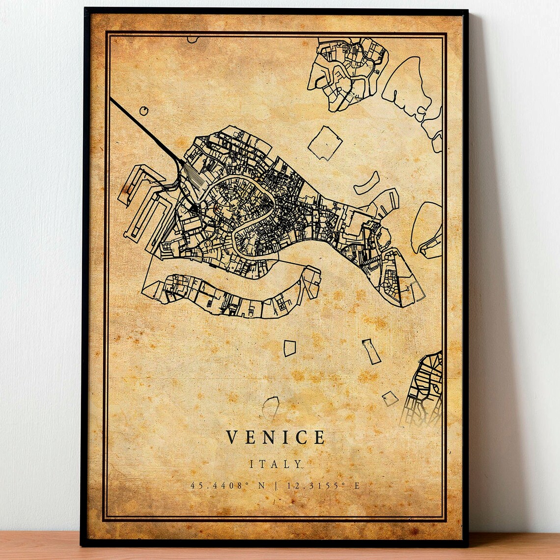 Venice Vintage Map Poster, Antique Rustic Italy - Image 4