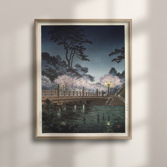 Edo Period Ukiyo E Art Tsuchiya Koitsus Benkei Bridge 1933 Japanese Wall Art Living Room Decor Japan Print Poster C16 866