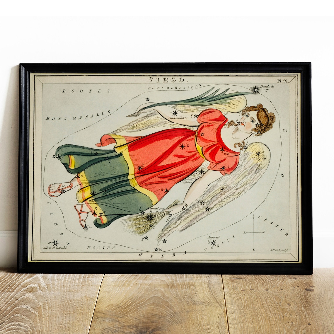 Virgo Antique Space Painting Vintage Astrology Print