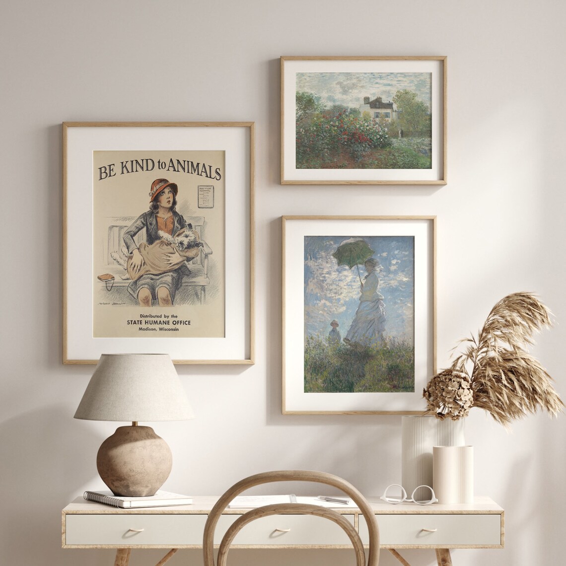 Be Kind To Animals Vintage Nursery Decor Poster - Image 2