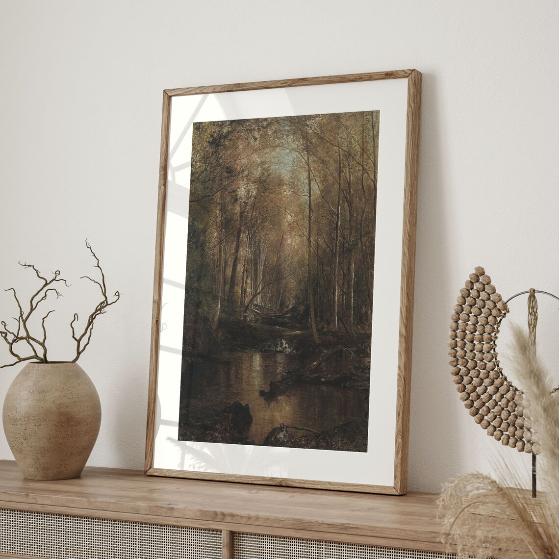 Autumn Forest Stream Vintage Fall Landscape Oil Painting Art Poster - Image 4