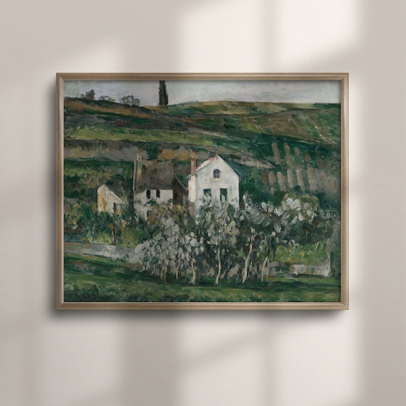 Antique Landscape Painting, Vintage French Country Art Print