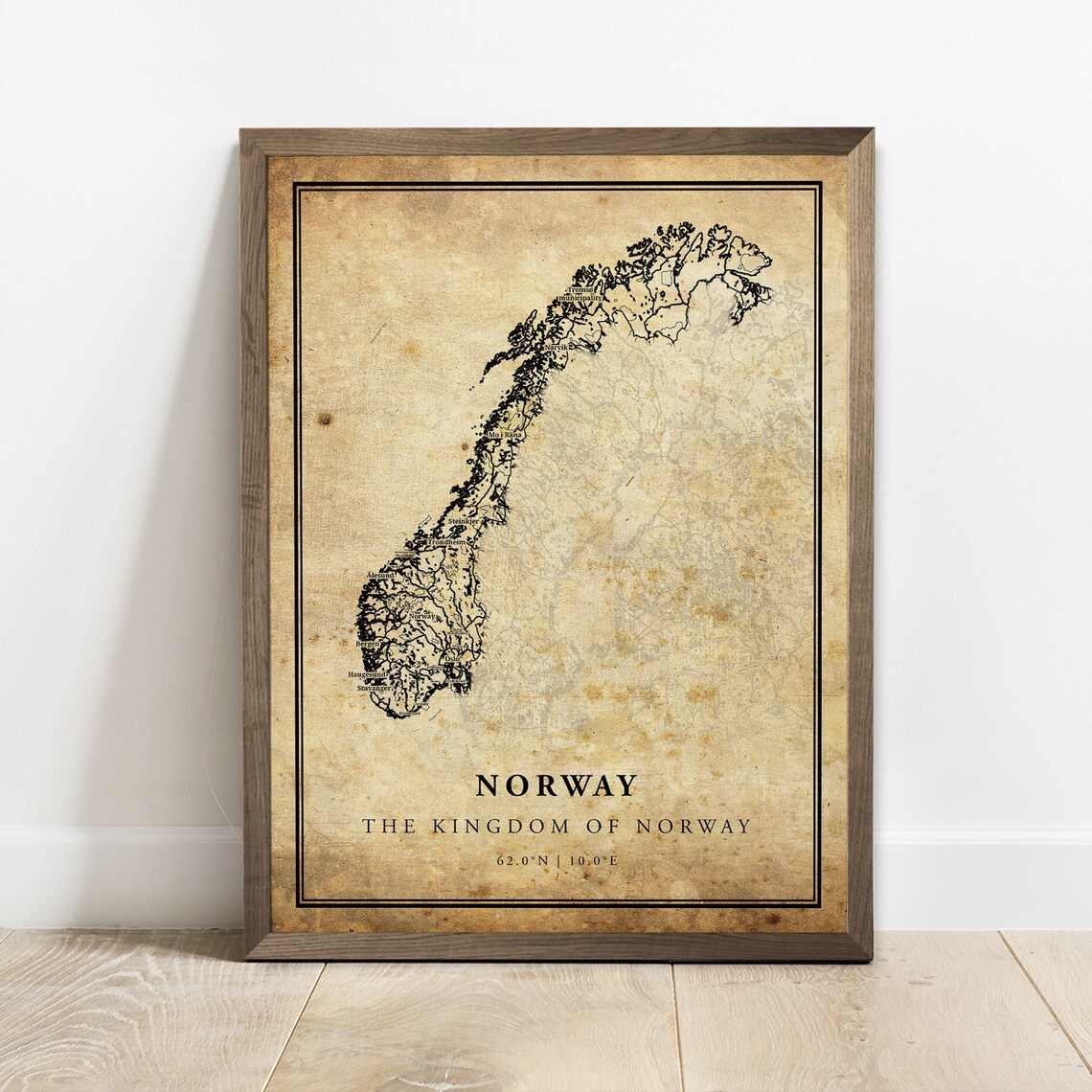 Norway Vintage Map Poster Print, Road Map - Image 2