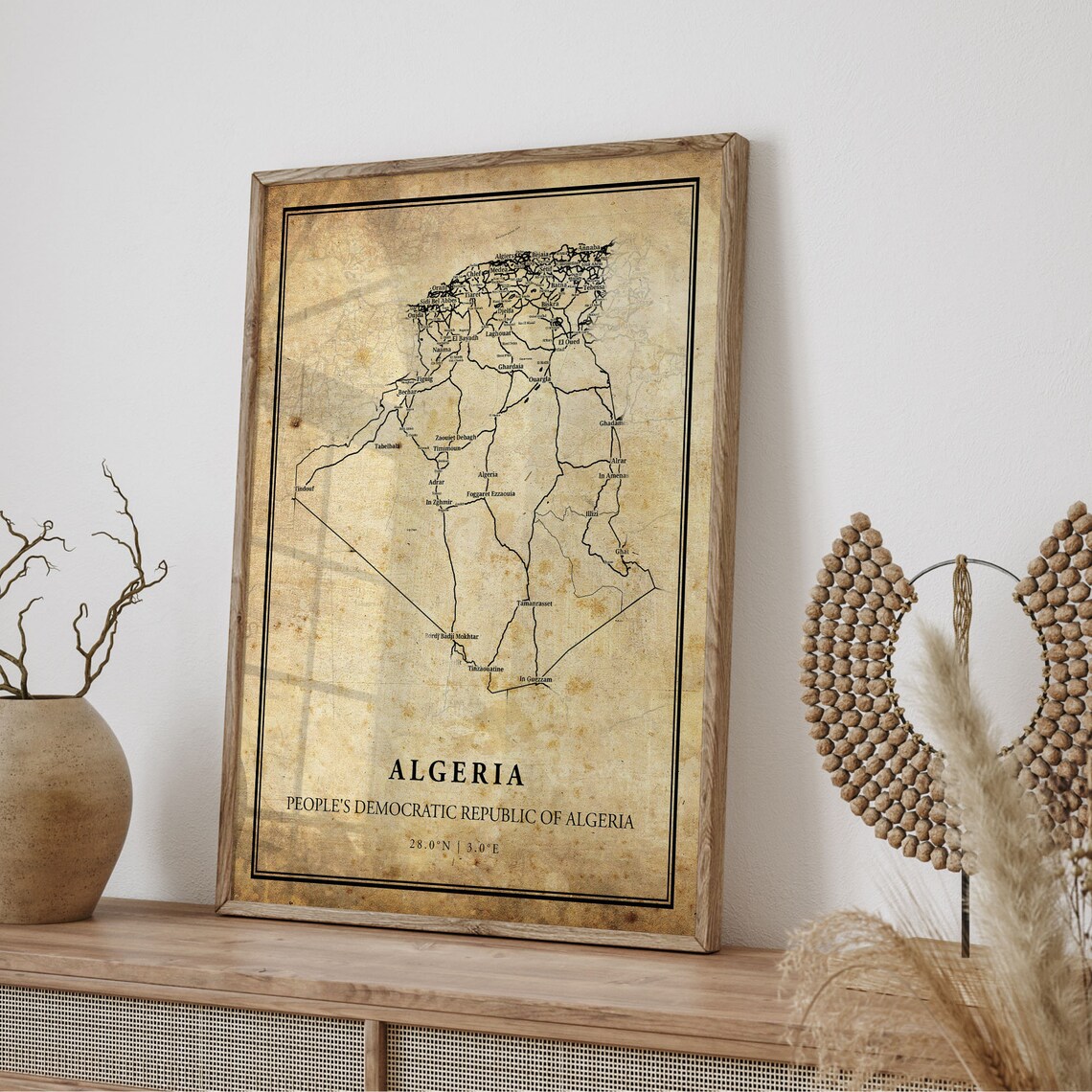Algeria Vintage Map Poster, Country Decor - Image 4