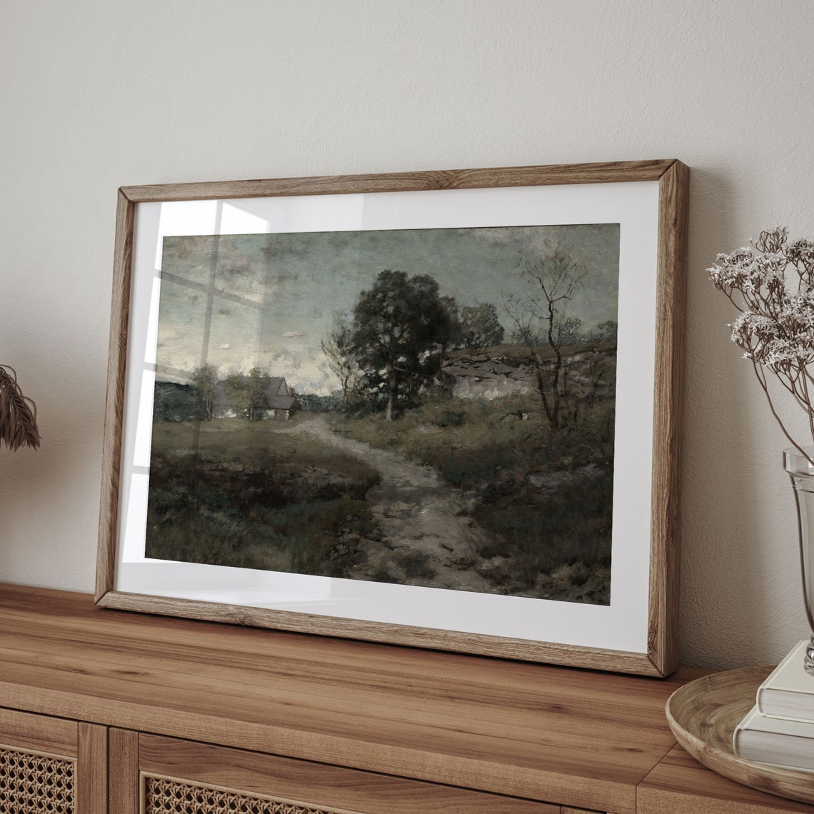 Antique Oil Painting Vintage Landscape Art Country Home Decor Wall Art Farmhouse Art Country Painting C16 567 - Image 4