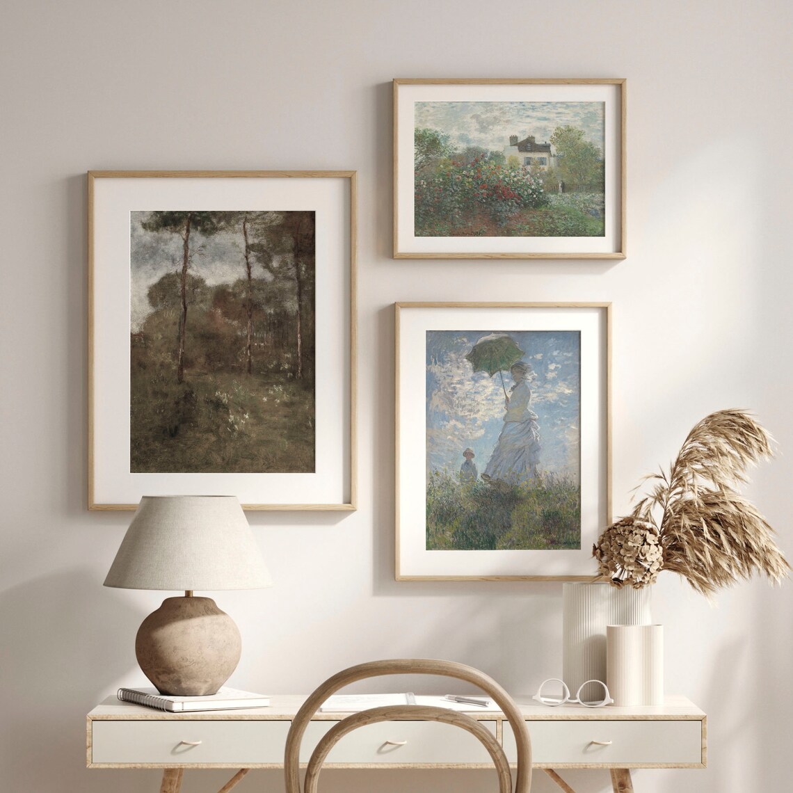 Autumn Trees Tonal Landscape Vintage Woodland Painting Art Poster - Image 2
