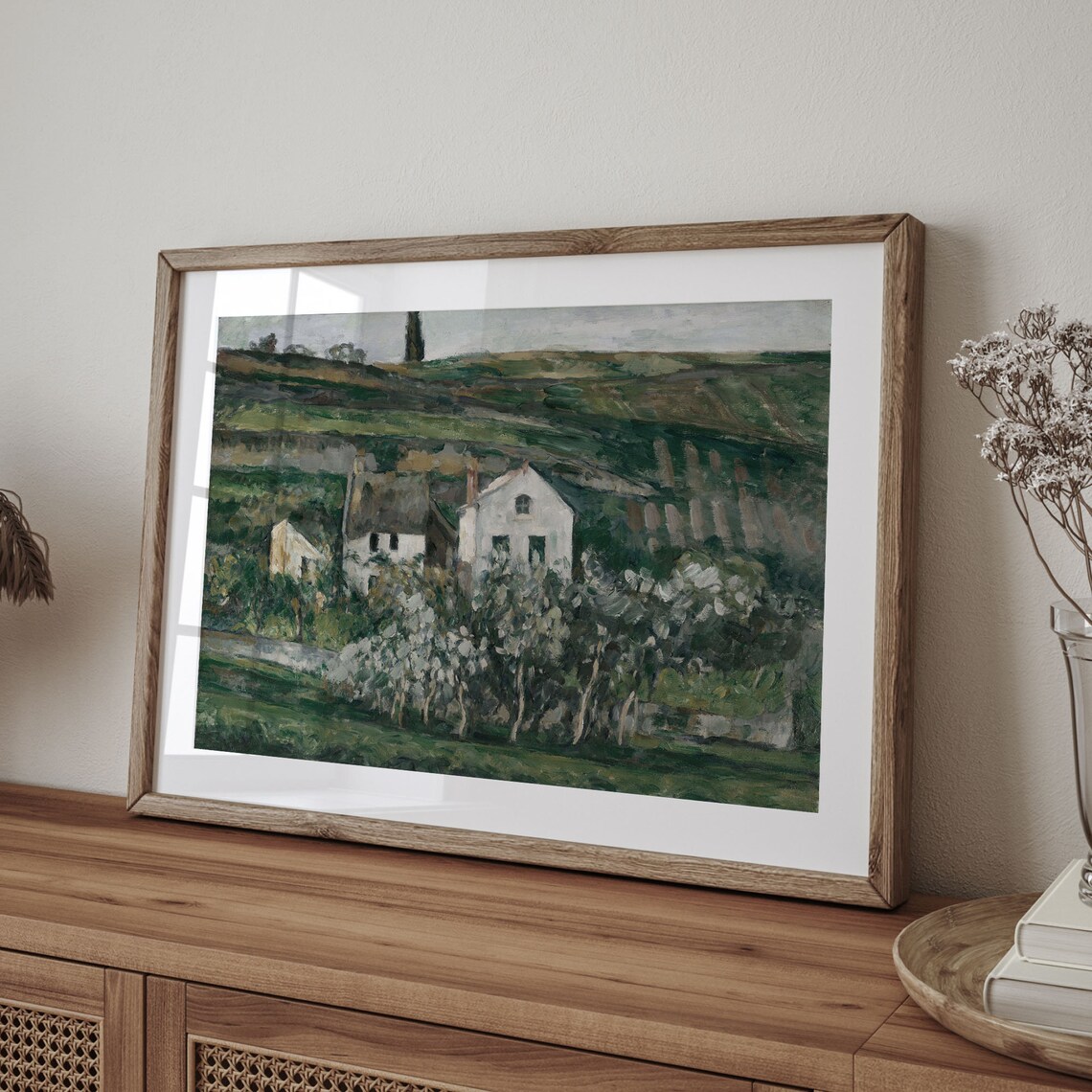 Antique Landscape Painting, Vintage French Country Art Print - Image 4