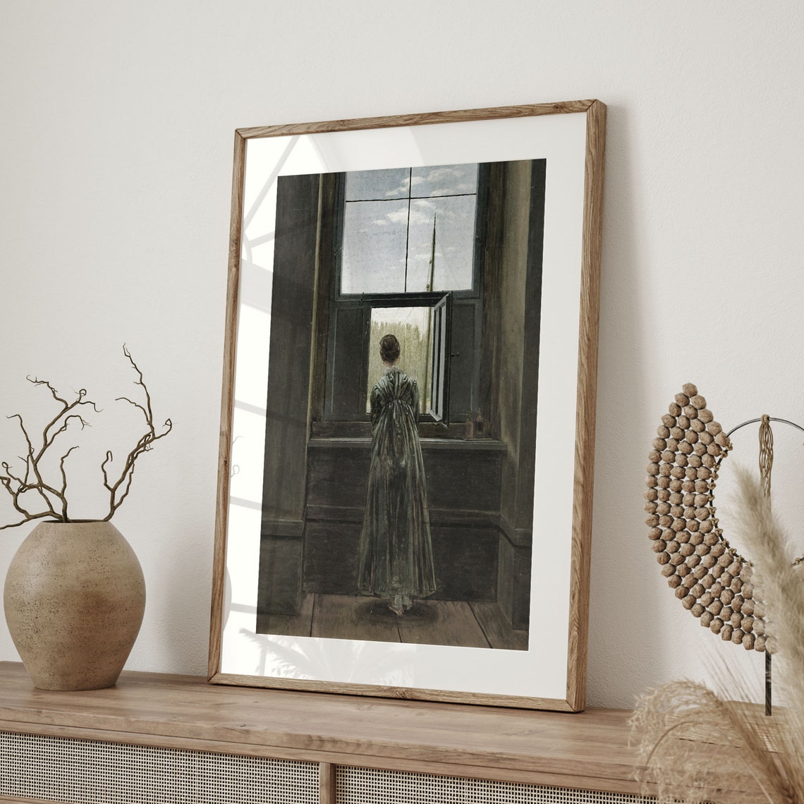 Woman At The Window Caspar David Friedrich Antique Painting Art Poster - Image 4