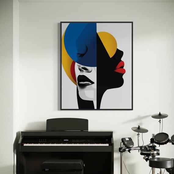 Minimalist Abstract Dual Face African Art Print