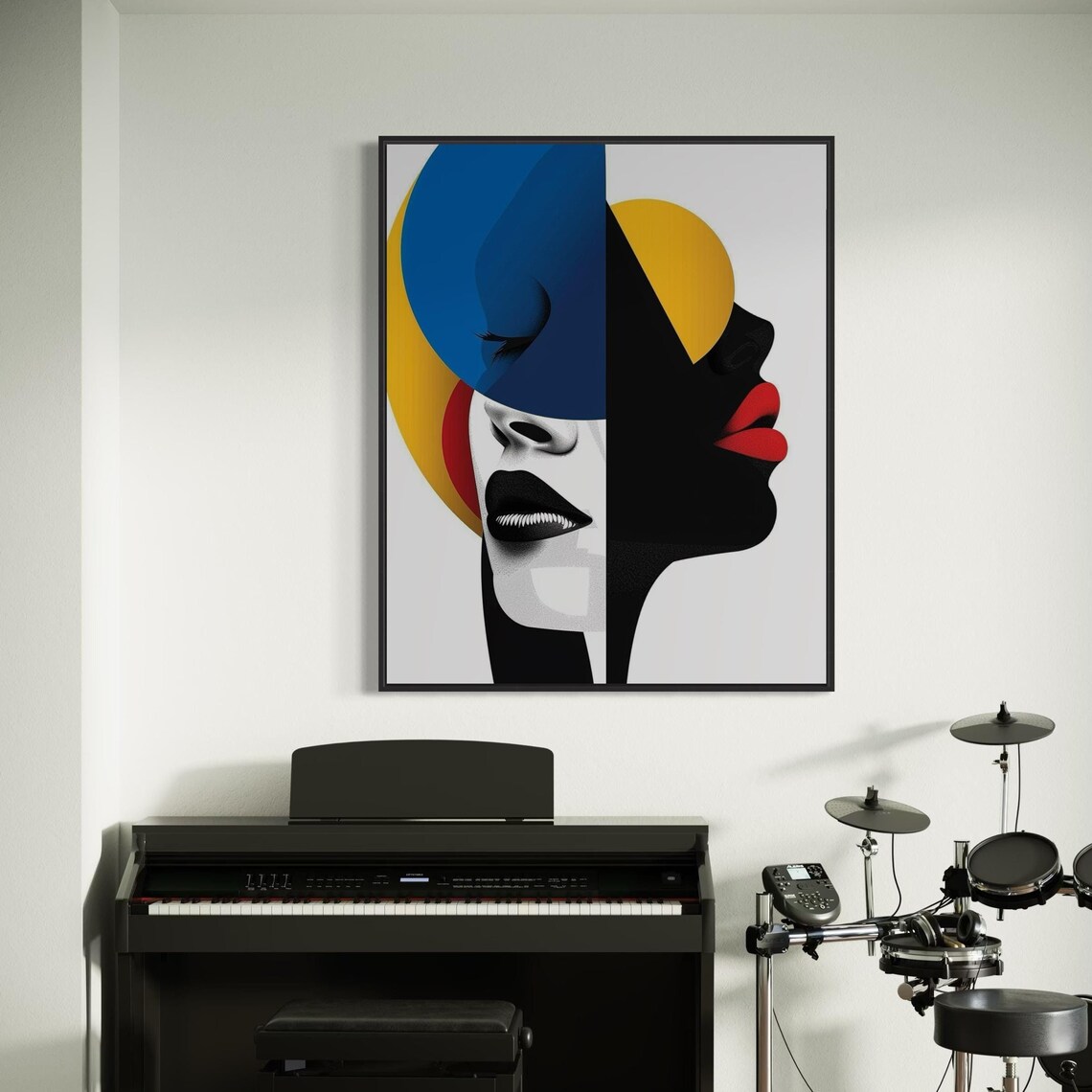 Minimalist Abstract Dual Face African Art Print