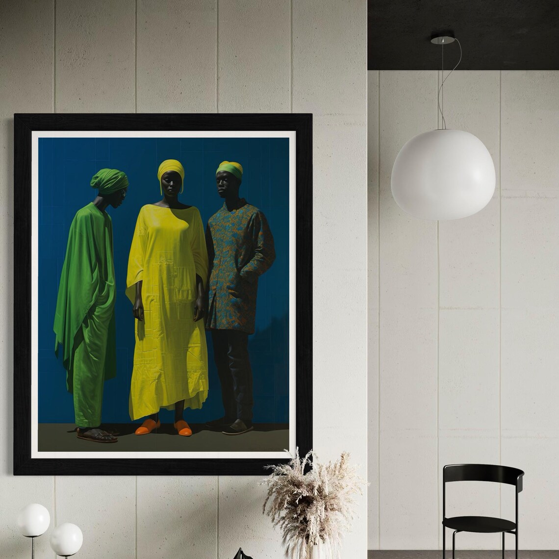 Elegant African Fashion Painting Colorful Traditional Attire Poster