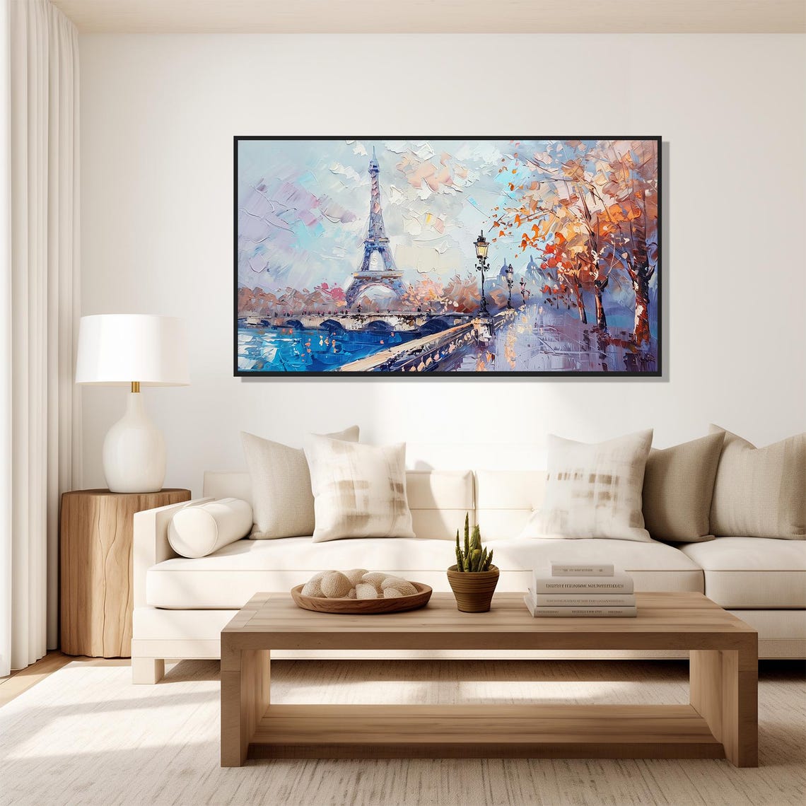 Paris Eiffel Tower Autumn Trees Seine Bridge Romantic Travel Poster - Image 5