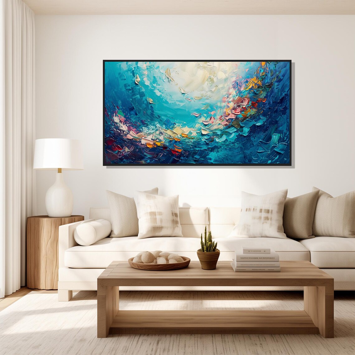 Vibrant Underwater Ocean Life Coral Reef Fish Painting Print Poster - Image 5