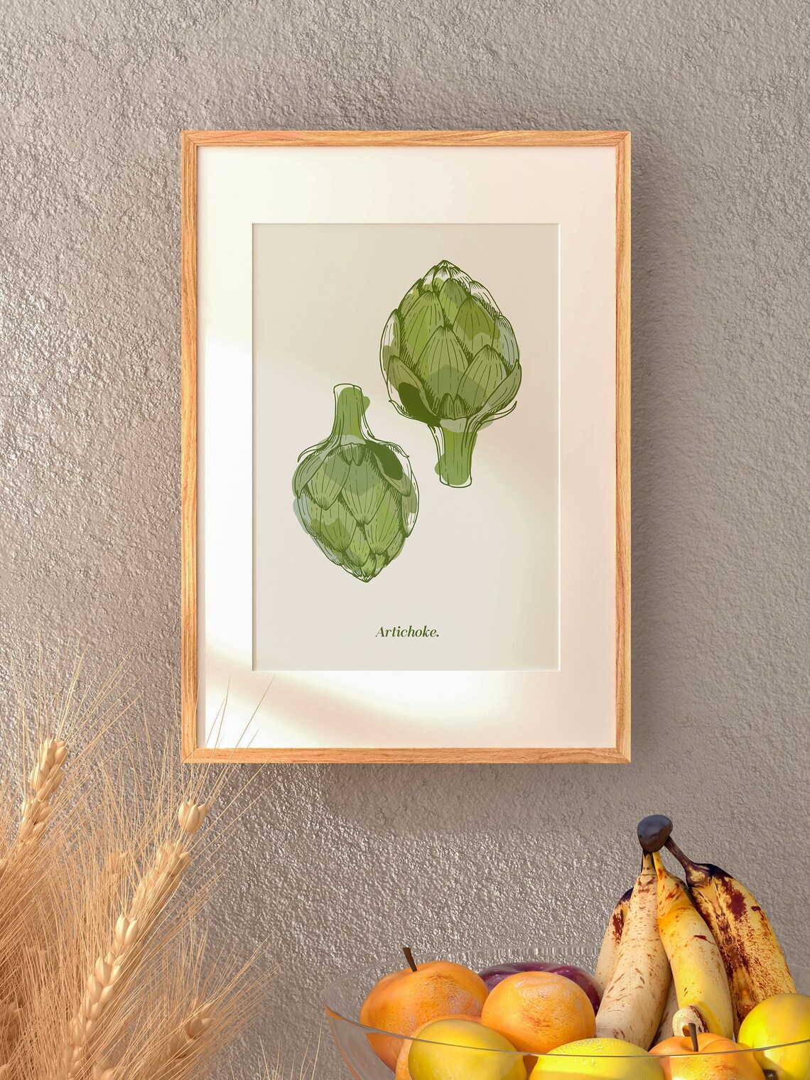 Green Artichoke Watercolor Botanical Kitchen Illustration Poster - Image 4