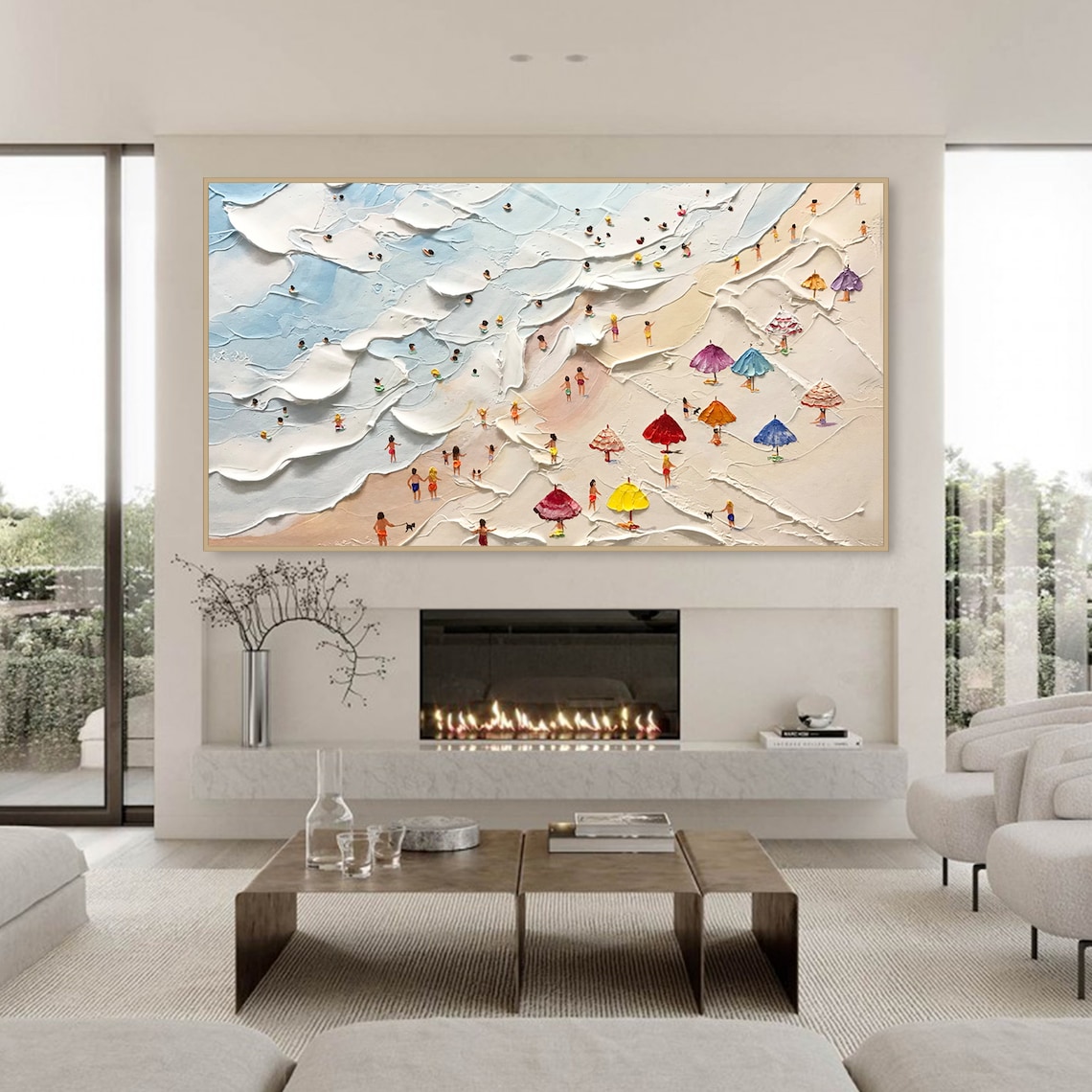 Happy Coast Modern Summer Coastal Beach House Art Print - Image 3